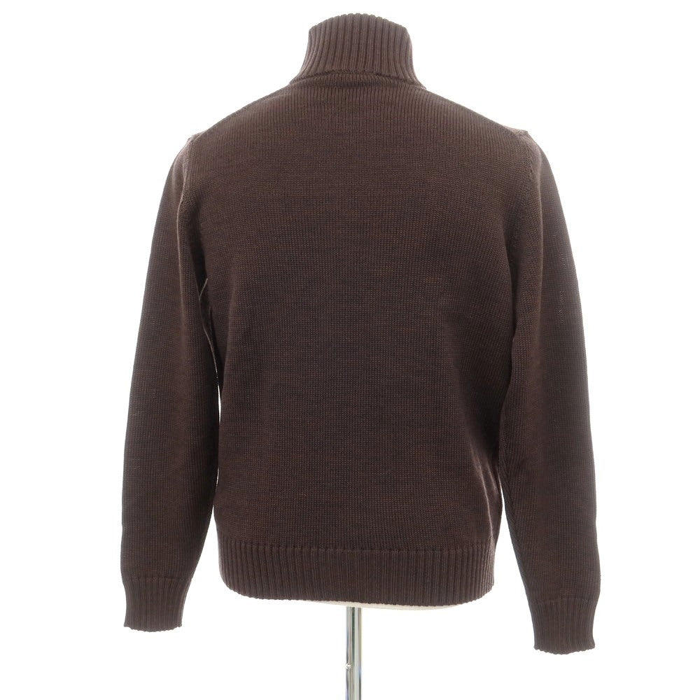 [New] ZANONE CHIOTO Kyoto mid-gauge wool stand-up collar cardigan, melange brown [50] [Condition rank N] [Men&
