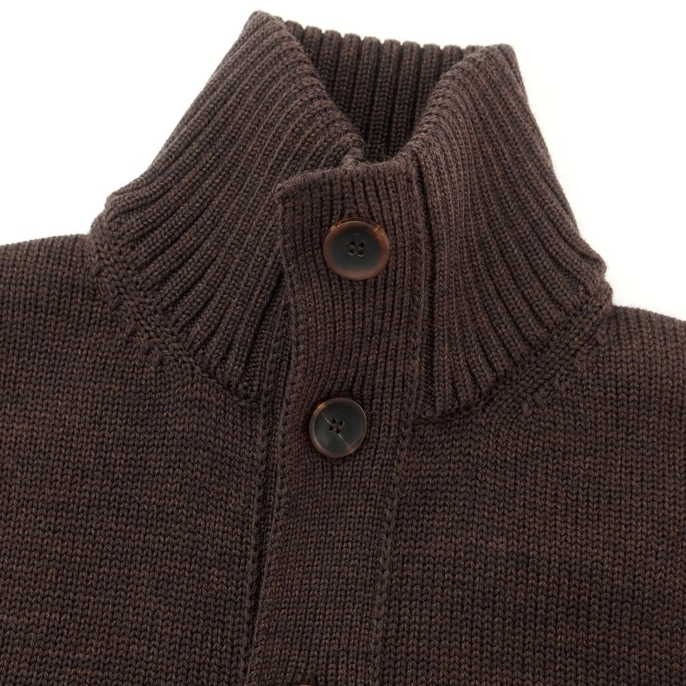 [New] ZANONE CHIOTO Kyoto mid-gauge wool stand-up collar cardigan, melange brown [50] [Condition rank N] [Men&