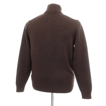 [New] ZANONE CHIOTO Kyoto mid-gauge wool stand-up collar cardigan, melange brown [52] [Condition rank N] [Men&