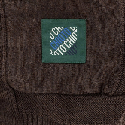 [New] ZANONE CHIOTO Kyoto mid-gauge wool stand-up collar cardigan, melange brown [52] [Condition rank N] [Men&