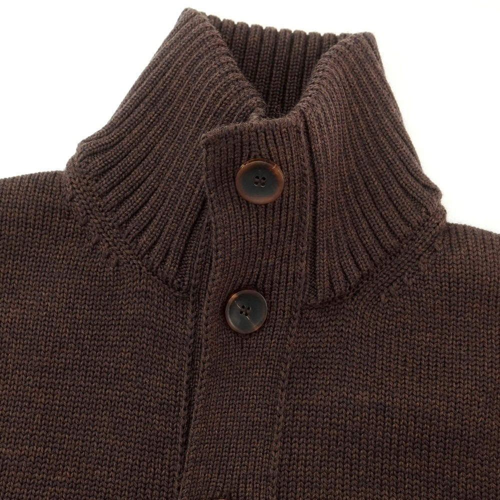 [New] ZANONE CHIOTO Kyoto mid-gauge wool stand-up collar cardigan, melange brown [54] [Condition rank N] [Men&