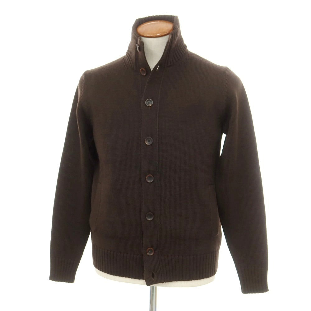 [New] ZANONE CHIOTO Kyoto mid gauge wool stand collar cardigan dark brown [48] [Condition rank N] [Men&