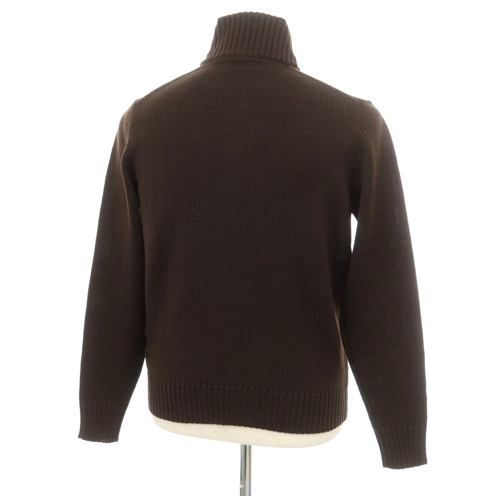 [New] ZANONE CHIOTO Kyoto mid gauge wool stand collar cardigan dark brown [48] [Condition rank N] [Men&