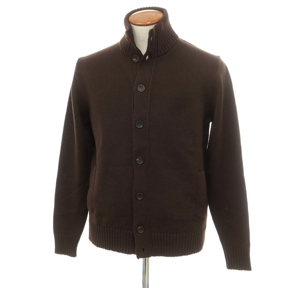 [New] ZANONE CHIOTO Kyoto mid gauge wool stand collar cardigan dark brown [50] [Condition rank N] [Men&