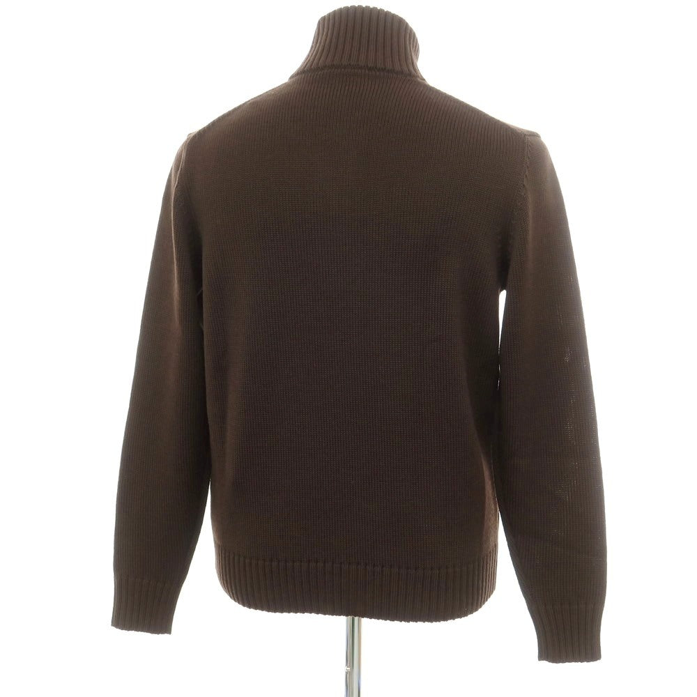 [New] ZANONE CHIOTO Kyoto mid gauge wool stand collar cardigan dark brown [50] [Condition rank N] [Men&