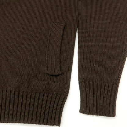 [New] ZANONE CHIOTO Kyoto mid gauge wool stand collar cardigan dark brown [50] [Condition rank N] [Men&