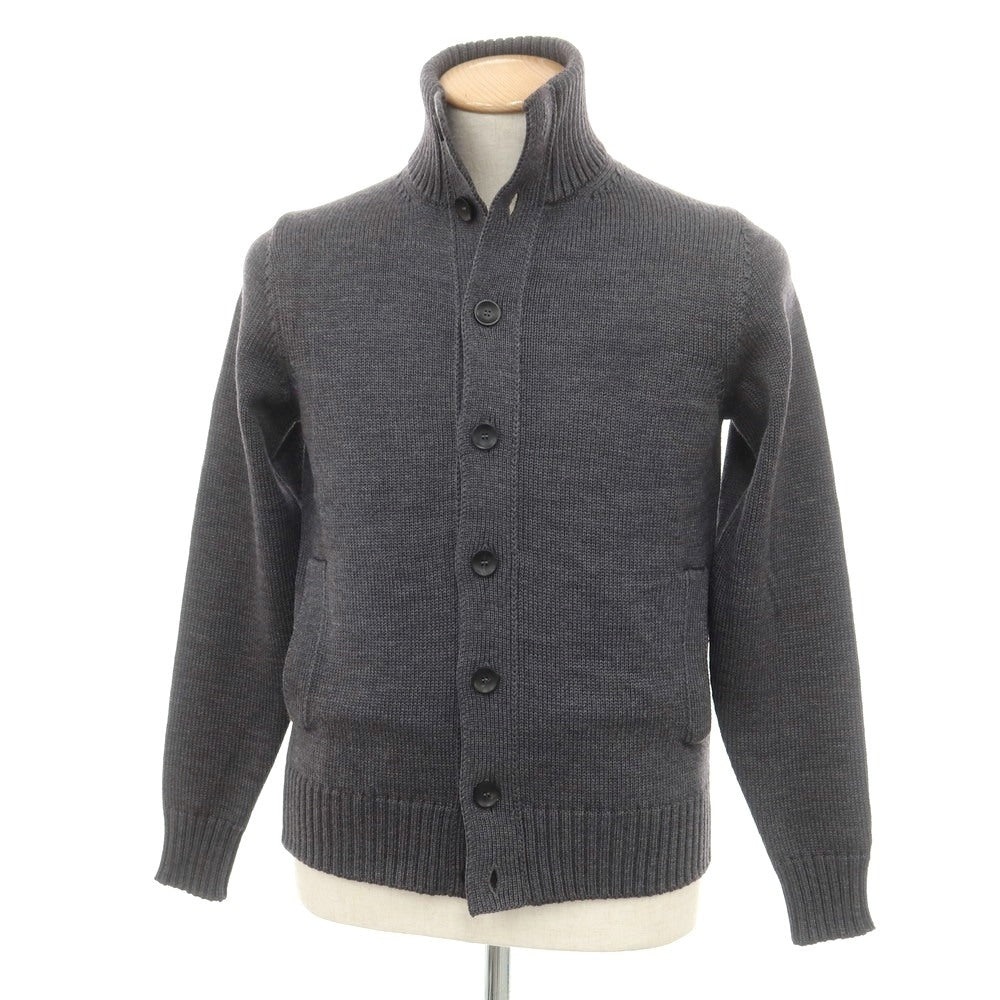 [New] ZANONE CHIOTO Kyoto mid gauge wool stand collar cardigan, dark grey [44] [Condition Rank N] [Men&