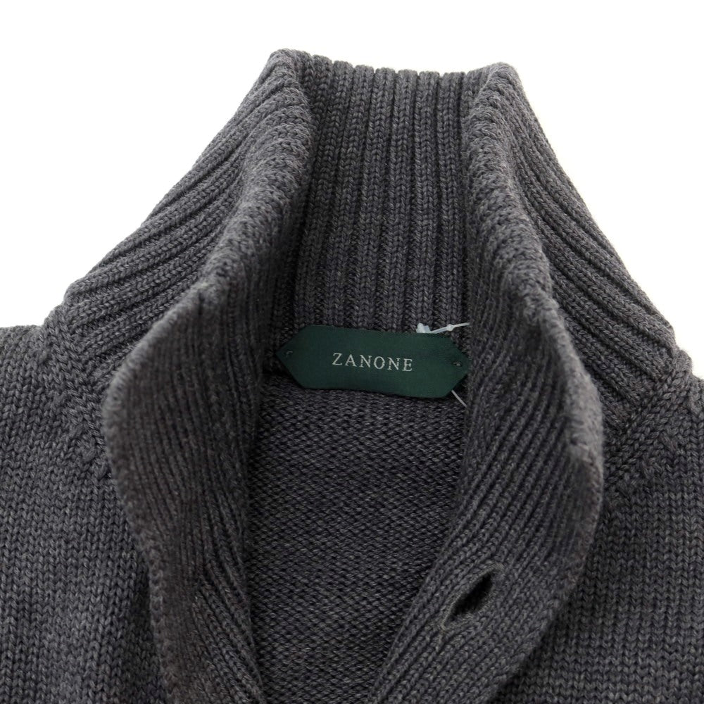 [New] ZANONE CHIOTO Kyoto mid gauge wool stand collar cardigan, dark grey [44] [Condition Rank N] [Men&