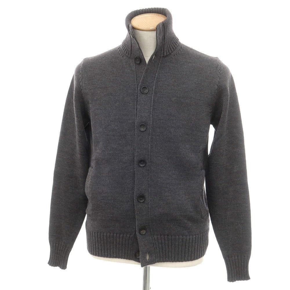 [New] ZANONE CHIOTO Kyoto mid gauge wool stand collar cardigan dark grey [46] [Condition rank N] [Men&