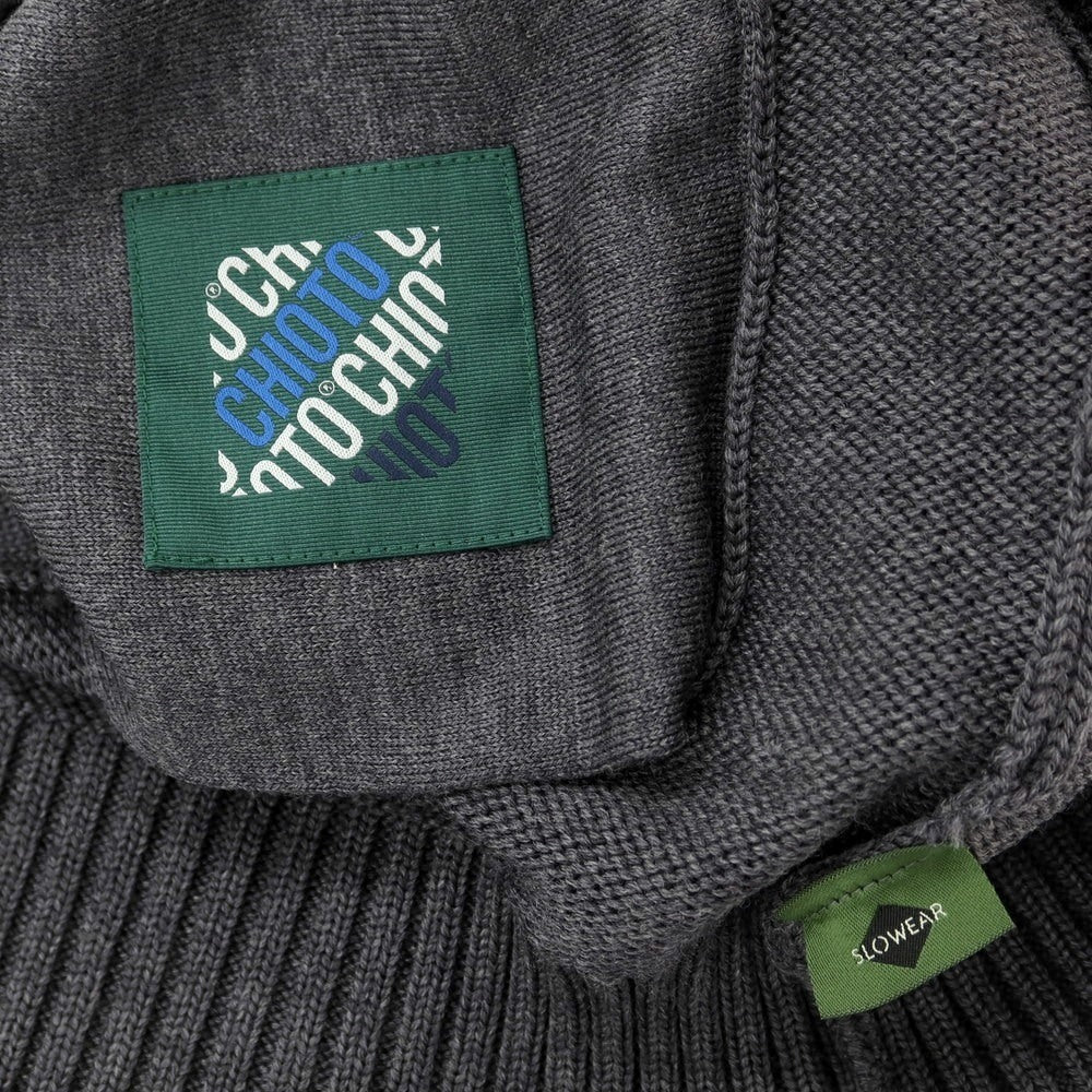 [New] ZANONE CHIOTO Kyoto mid gauge wool stand collar cardigan dark grey [46] [Condition rank N] [Men&