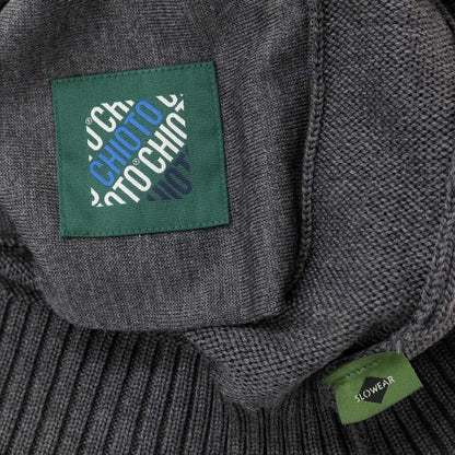 [New] ZANONE CHIOTO Kyoto mid gauge wool stand collar cardigan dark grey [46] [Condition rank N] [Men&