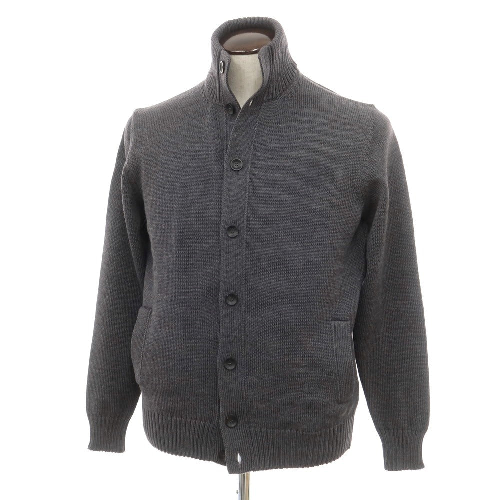 [New] ZANONE CHIOTO Kyoto mid gauge wool stand collar cardigan dark grey [52] [Condition rank N] [Men&