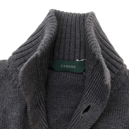 [New] ZANONE CHIOTO Kyoto mid gauge wool stand collar cardigan dark grey [52] [Condition rank N] [Men&
