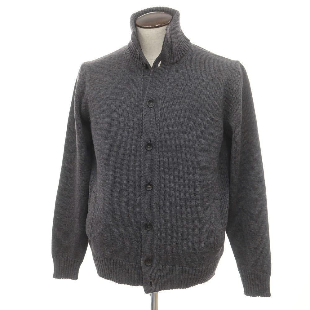 [New] ZANONE CHIOTO Kyoto mid gauge wool stand collar cardigan, dark grey [54] [Condition Rank N] [Men&