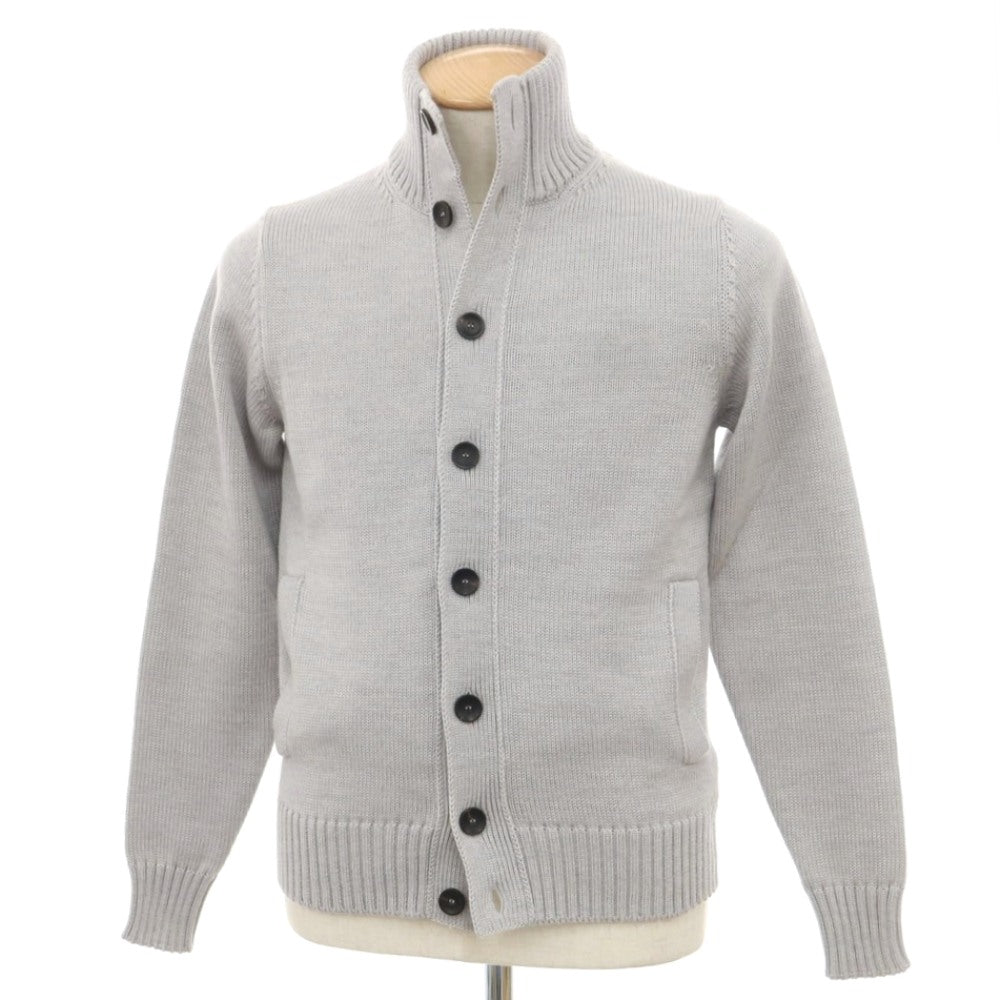 [New] ZANONE CHIOTO Kyoto mid gauge wool stand collar cardigan, light grey [44] [Condition Rank N] [Men&