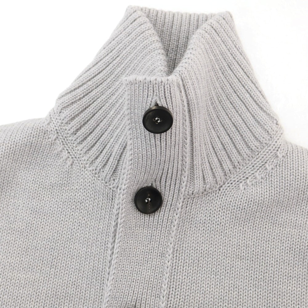 [New] ZANONE CHIOTO Kyoto mid gauge wool stand collar cardigan, light grey [44] [Condition Rank N] [Men&