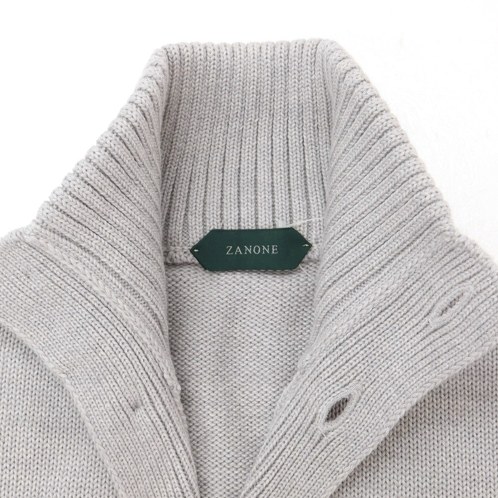 [New] ZANONE CHIOTO Kyoto mid gauge wool stand collar cardigan, light grey [44] [Condition Rank N] [Men&
