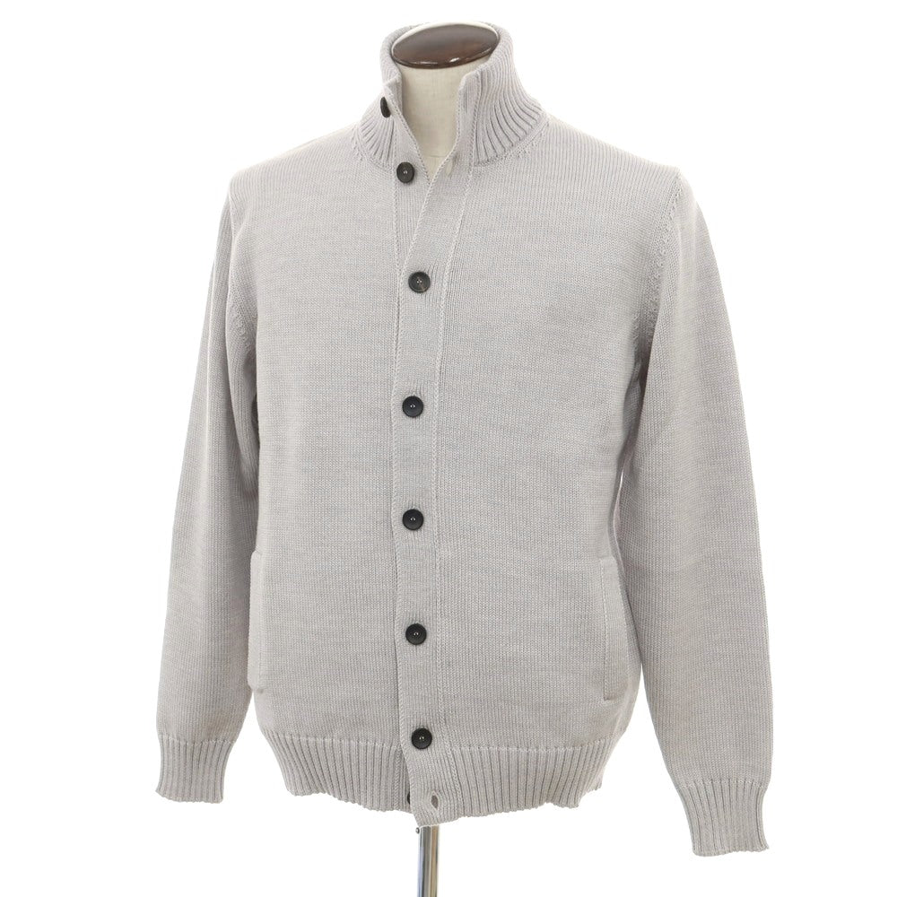 [New] ZANONE CHIOTO Kyoto mid gauge wool stand collar cardigan, light grey [54] [Condition Rank N] [Men&