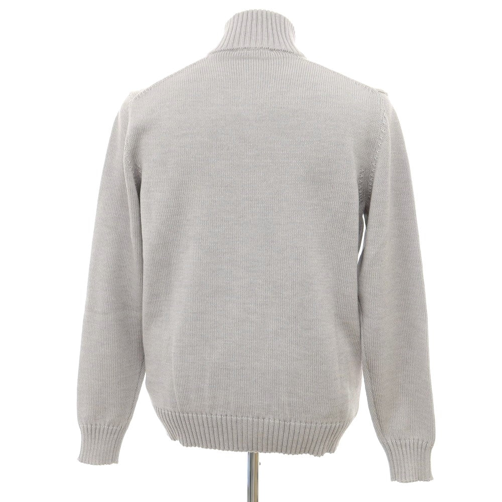 [New] ZANONE CHIOTO Kyoto mid gauge wool stand collar cardigan, light grey [54] [Condition Rank N] [Men&