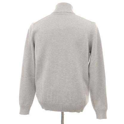 [New] ZANONE CHIOTO Kyoto mid gauge wool stand collar cardigan, light grey [54] [Condition Rank N] [Men&