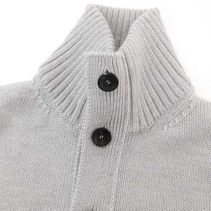 [New] ZANONE CHIOTO Kyoto mid gauge wool stand collar cardigan, light grey [54] [Condition Rank N] [Men&