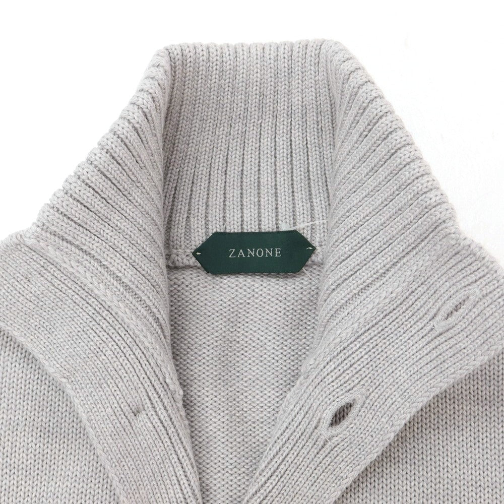 [New] ZANONE CHIOTO Kyoto mid gauge wool stand collar cardigan, light grey [54] [Condition Rank N] [Men&