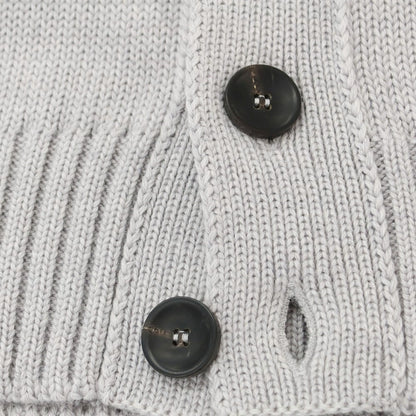 [New] ZANONE CHIOTO Kyoto mid gauge wool stand collar cardigan, light grey [54] [Condition Rank N] [Men&