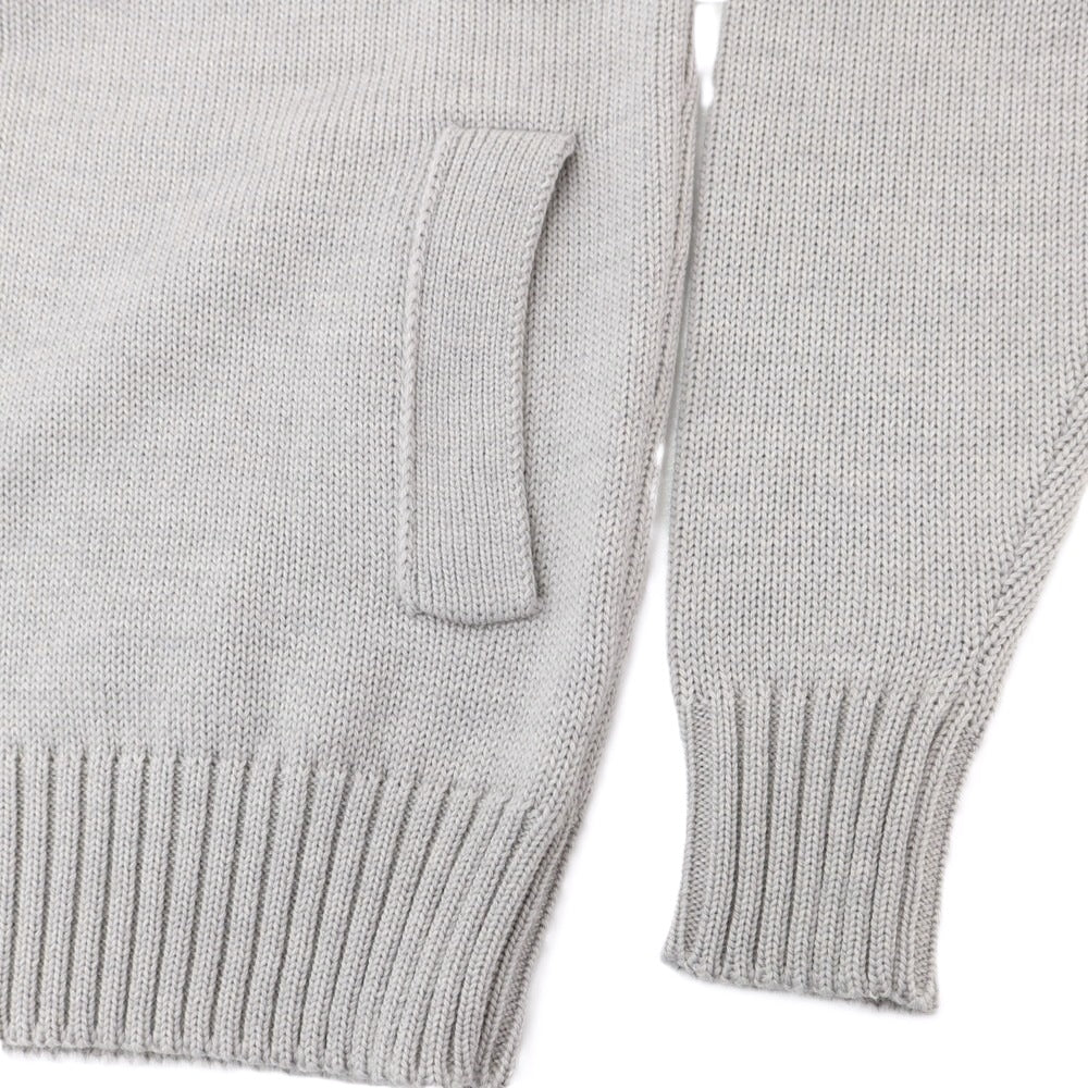 [New] ZANONE CHIOTO Kyoto mid gauge wool stand collar cardigan, light grey [54] [Condition Rank N] [Men&