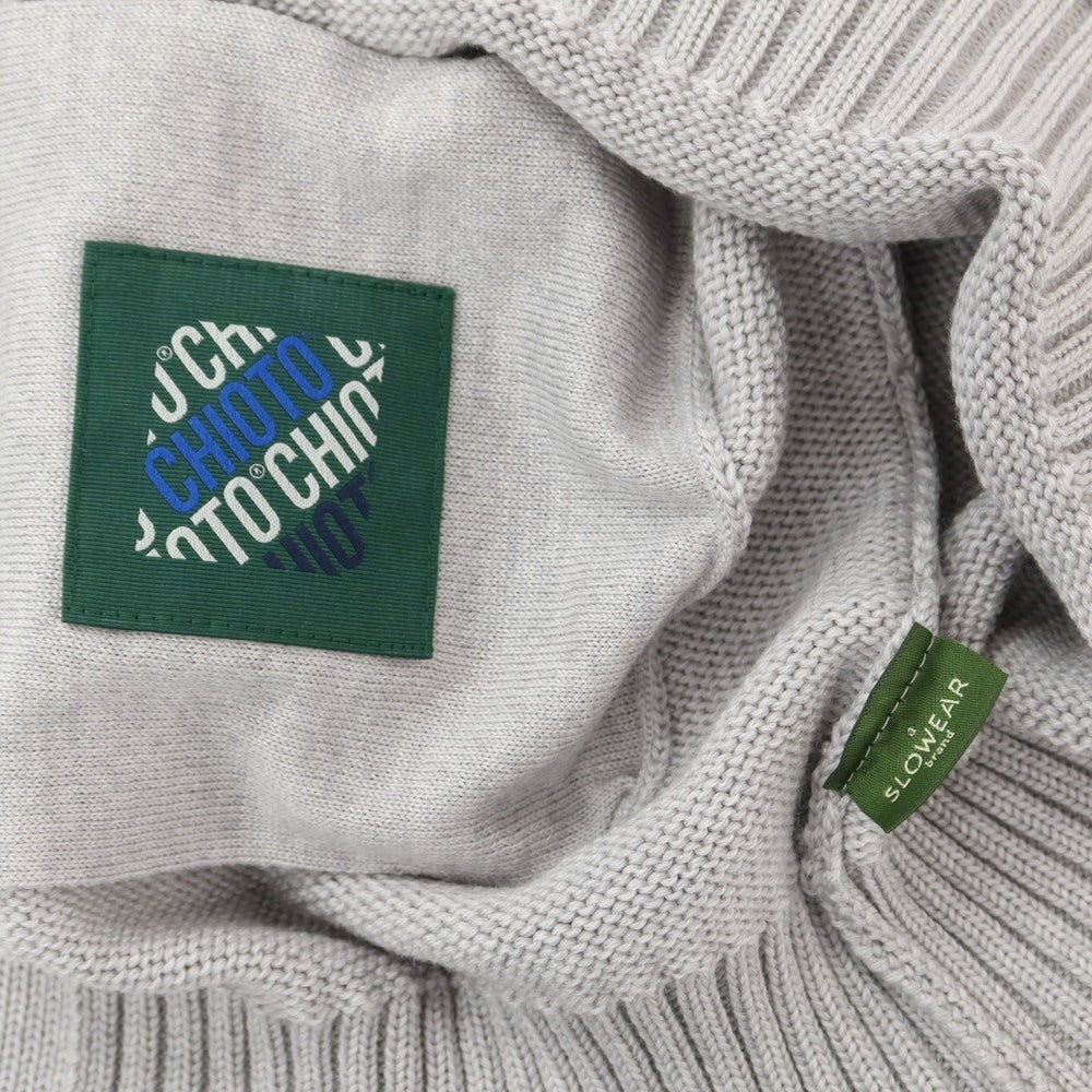 [New] ZANONE CHIOTO Kyoto mid gauge wool stand collar cardigan, light grey [54] [Condition Rank N] [Men&
