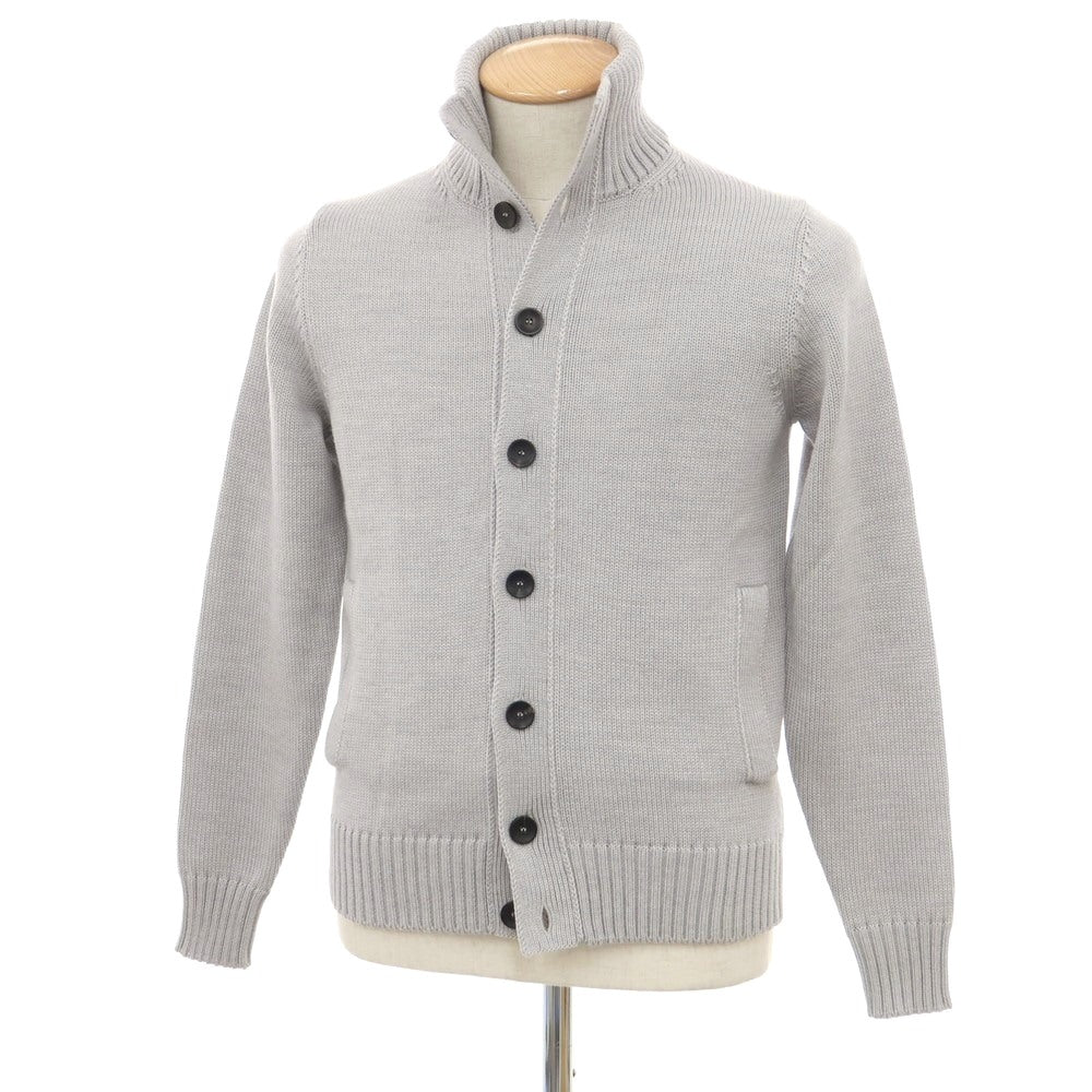 [New Outlet] ZANONE CHIOTO Kyoto Mid-gauge Wool Stand Collar Cardigan Light Gray [44] [Condition Rank N-] [Men&