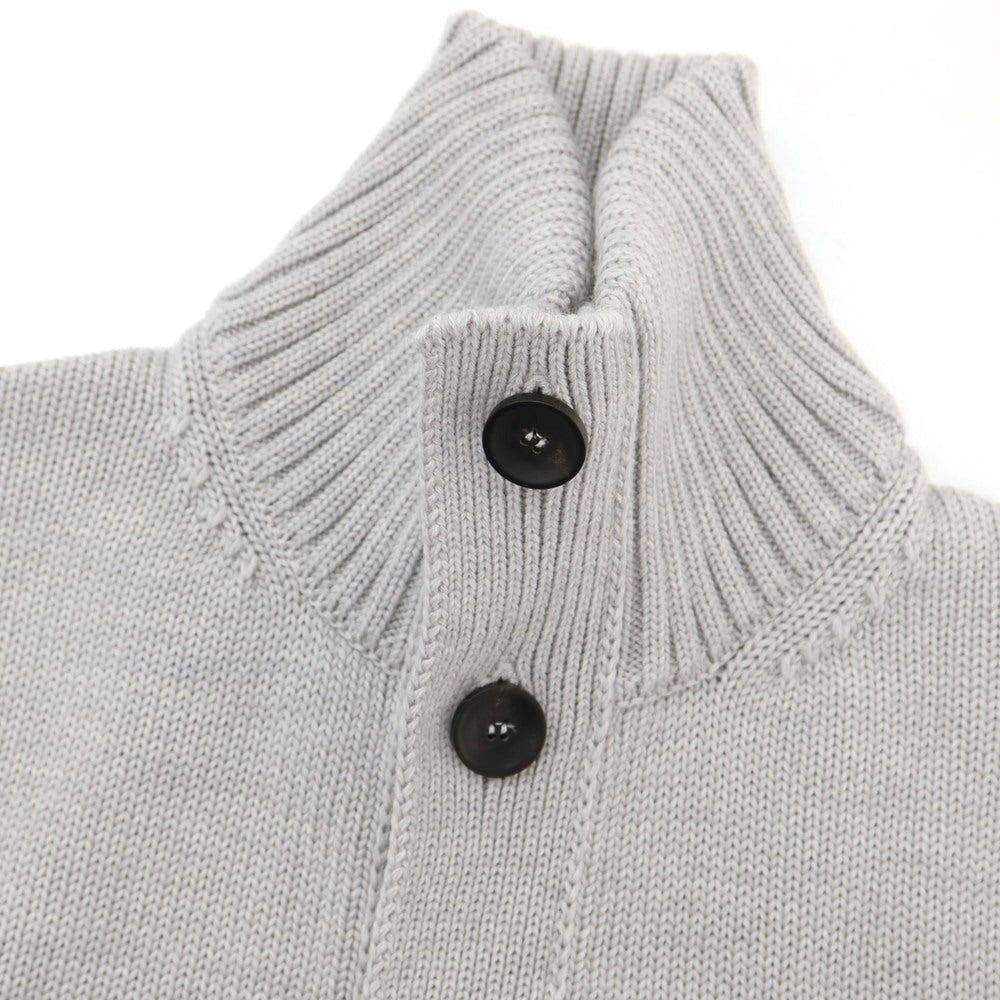 [New Outlet] ZANONE CHIOTO Kyoto Mid-gauge Wool Stand Collar Cardigan Light Gray [44] [Condition Rank N-] [Men&