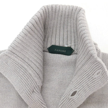 [New Outlet] ZANONE CHIOTO Kyoto Mid-gauge Wool Stand Collar Cardigan Light Gray [44] [Condition Rank N-] [Men&
