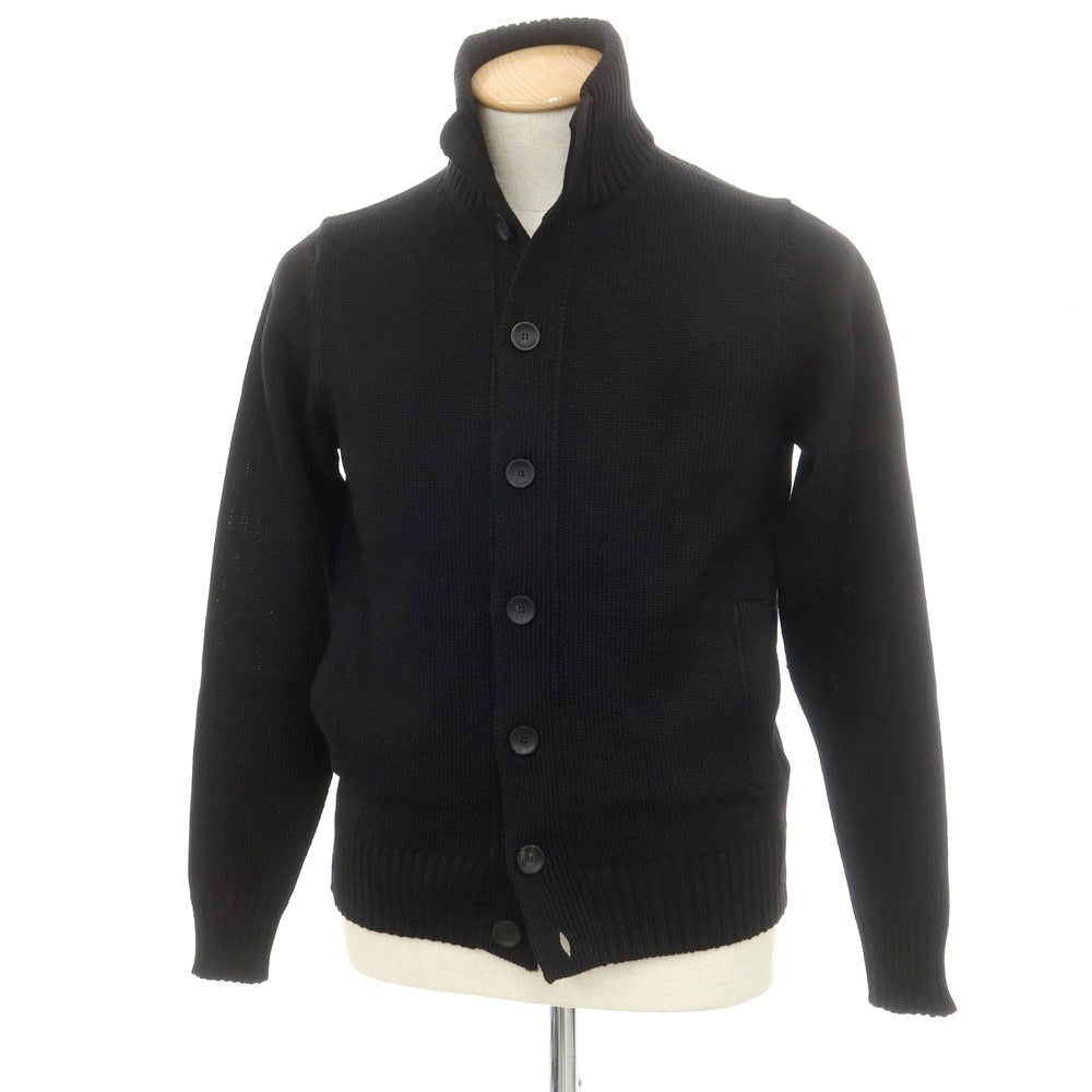 [New] ZANONE CHIOTO Kyoto mid gauge wool stand collar cardigan, black [44] [Condition rank N] [Men&