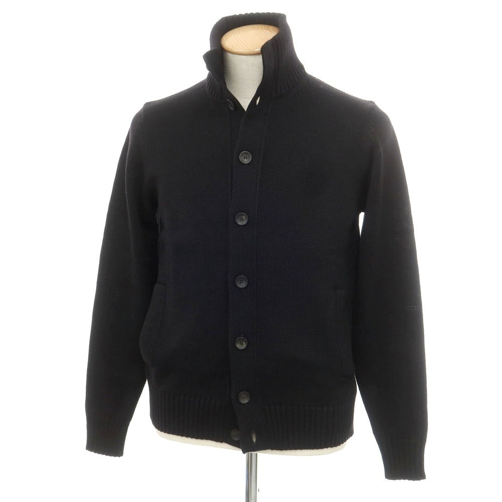 [New] ZANONE CHIOTO Kyoto Mid-gauge Wool Stand Collar Cardigan Black [46] [Condition Rank N] [Men&