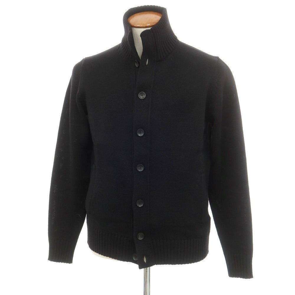[New] ZANONE CHIOTO Kyoto mid gauge wool stand collar cardigan black [48] [Condition rank N] [Men&