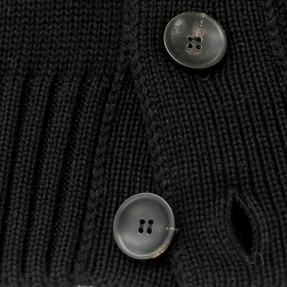 [New] ZANONE CHIOTO Kyoto mid gauge wool stand collar cardigan black [48] [Condition rank N] [Men&