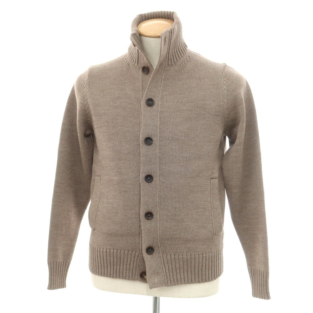 [New] ZANONE CHIOTO Kyoto mid-gauge wool stand-up collar cardigan, taupe [44] [Condition rank N] [Men&