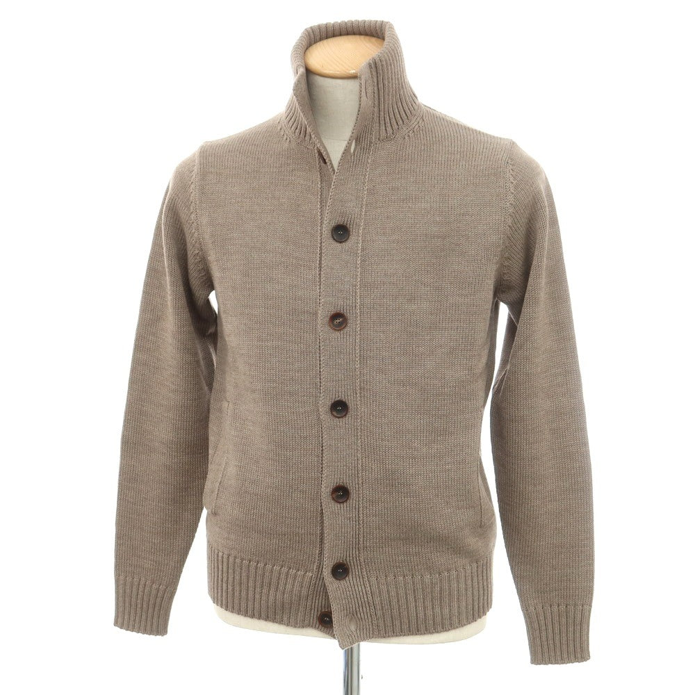 [New] ZANONE CHIOTO Kyoto Mid-gauge Wool Stand Collar Cardigan Taupe [46] [Condition Rank N] [Men&