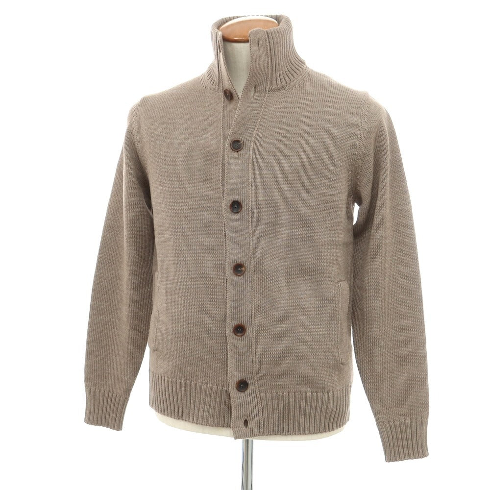 [New] ZANONE CHIOTO Kyoto mid gauge wool stand collar cardigan, taupe [48] [Condition rank N] [Men&