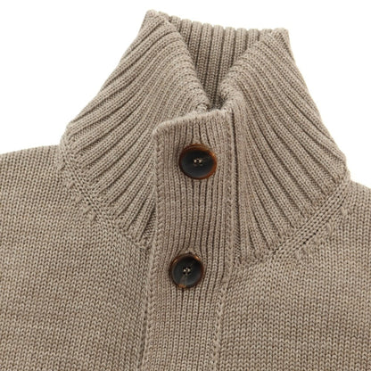 [New] ZANONE CHIOTO Kyoto mid gauge wool stand collar cardigan, taupe [48] [Condition rank N] [Men&