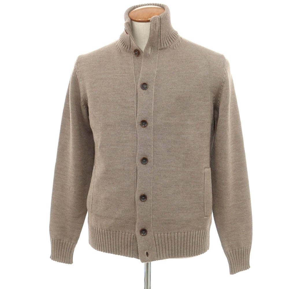 [New] ZANONE CHIOTO Kyoto Mid-gauge Wool Stand Collar Cardigan Taupe [50] [Condition Rank N] [Men&