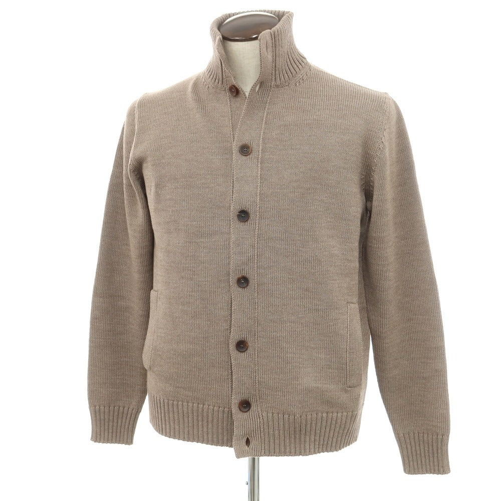 [New] ZANONE CHIOTO Kyoto Mid-gauge Wool Stand Collar Cardigan Taupe [52] [Condition Rank N] [Men&
