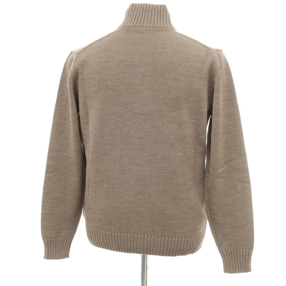 [New] ZANONE CHIOTO Kyoto Mid-gauge Wool Stand Collar Cardigan Taupe [54] [Condition Rank N] [Men&