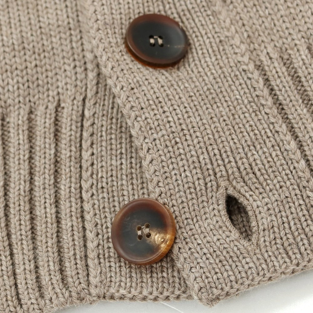 [New] ZANONE CHIOTO Kyoto Mid-gauge Wool Stand Collar Cardigan Taupe [54] [Condition Rank N] [Men&