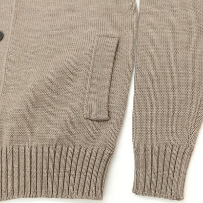 [New] ZANONE CHIOTO Kyoto Mid-gauge Wool Stand Collar Cardigan Taupe [54] [Condition Rank N] [Men&