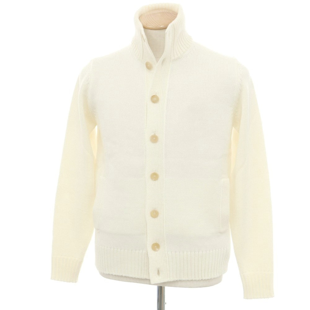 [New] ZANONE CHIOTO Kyoto mid gauge wool stand collar cardigan off white [46] [Condition rank N] [Men&