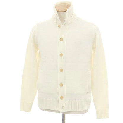 [New] ZANONE CHIOTO Kyoto mid gauge wool stand collar cardigan off white [46] [Condition rank N] [Men&