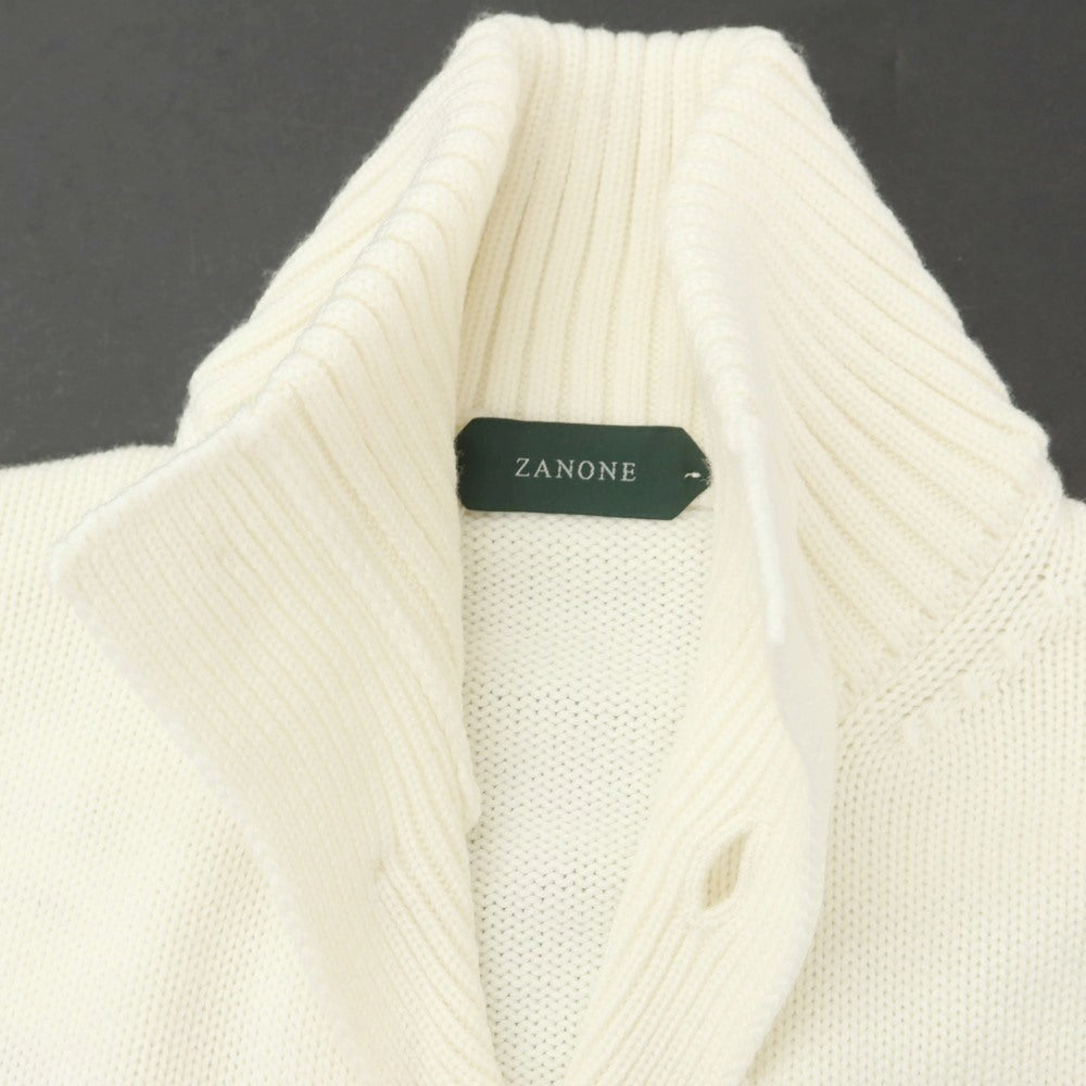 [New] ZANONE CHIOTO Kyoto mid gauge wool stand collar cardigan off white [50] [Condition rank N] [Men&