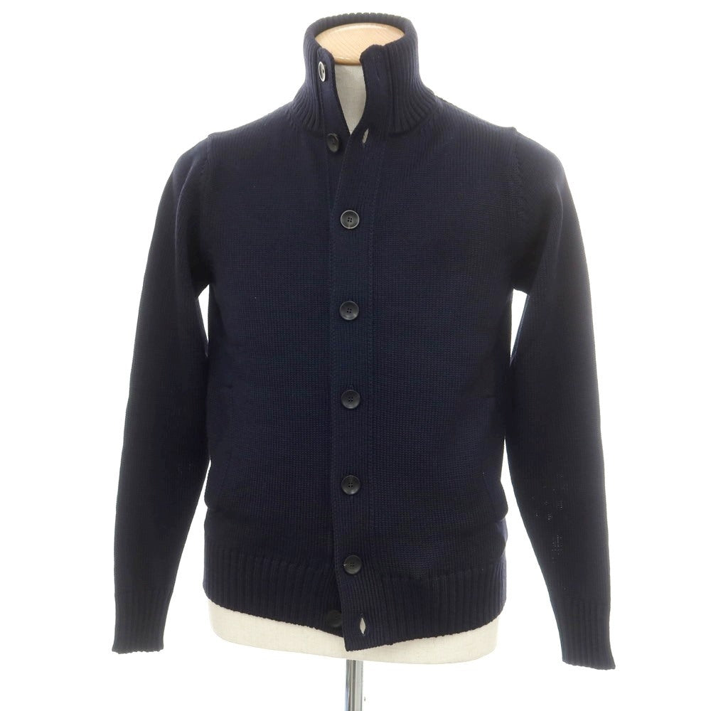 [New] ZANONE CHIOTO Kyoto mid gauge wool stand collar cardigan navy [44] [Condition rank N] [Men&