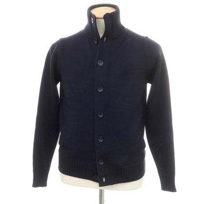 [New] ZANONE CHIOTO Kyoto mid gauge wool stand collar cardigan navy [44] [Condition rank N] [Men&
